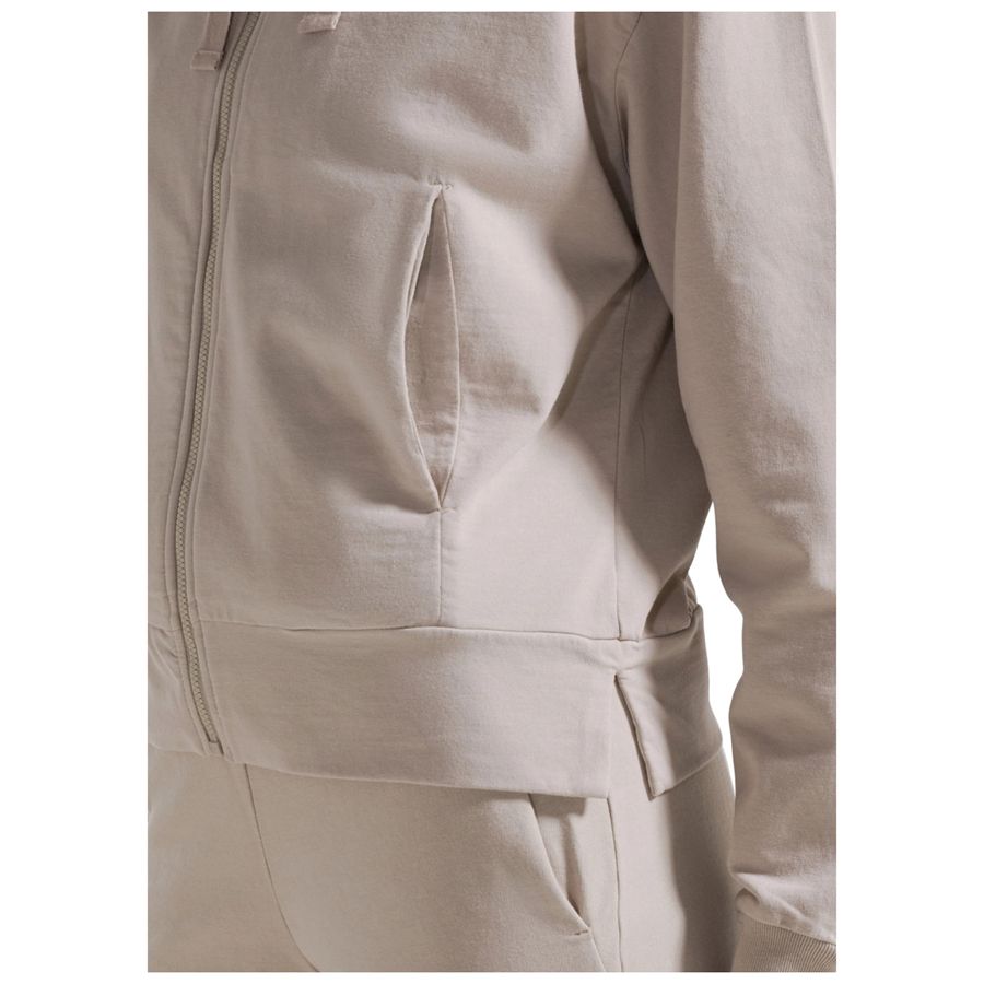 Felpa con cappuccio full-zip in tessuto stretch beige da donna Deha | D4225057005